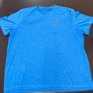 Under Armour, V neck, XL, Mens, Blue TShirt